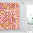 thumbnail image 2 of Abstract Modern Spiral Swirl Shower Curtain Retro 70s Art Pink Orange Groovy Aesthetic Fluid Home Bathroom Decor Waterproof Fabric 72Lx72W Inch with 12PCS Hooks, 2 of 4