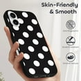 thumbnail image 5 of Compatible with Iphone 16 Case - Cute Soft Black And White Polka Dot Silicone Case Compatible with Iphone 16 Phone Case for Women Men, 5 of 6