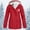 Red, variant on Women Casual Solid Jacket Outdoor Drawstring Buttons Plus Size Hooded Windproof Pockets Coat Womens plus Size Windbreaker Jacket 90's Windbreaker Women Track Jacket Hiking Women Light Windbreaker Cute