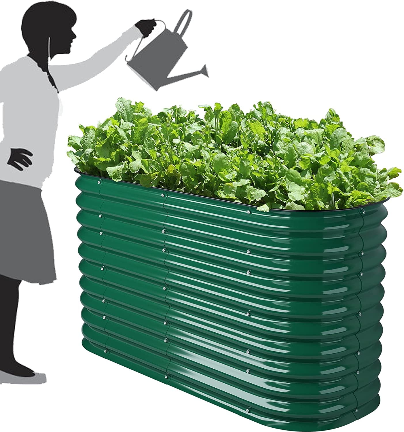 VEGEGA 32" Tall 5'x2' Modular Corrugated Metal Raised Garden Bed Kit