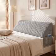 1‑Pack Wedge Pillow, Effectively Improves Sleep Quality，Cover Fabric: 54% Polyester, 31% Acrylic, 15% Bamboo Fiber; Filling Material: 35% Memory Foam, 65% Latex（Gray-Short）