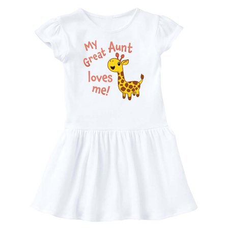

Inktastic My Great Aunt Loves me- cute giraffe Gift Baby Girl Dress