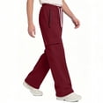 thumbnail image 4 of Boy's Loose Wide Leg Cargo Sweatpants Solid Color Drawstring Pants Elastic Waisted Casual Comfortable Pants with Zip Pocket 5-14 Years, 4 of 7