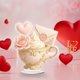 thumbnail image 5 of CaiYueKe Romantic Heart Teacup Acrylic Ornament Decorative Gift for Couples Valentine's Day Anniversary Wedding Home Decor Kitchen Desk Tabletop Decoration Love Present Souvenir Collectible, 5 of 9