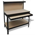 thumbnail image 5 of vidaXL Workbench with Pegboard and Drawer, 45.3 in x 55.1 in, Brown, 21.56 kg, 5 of 5