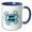 Blue/White, variant on 3drose, Super Father Written Inside a Blue Sound Effect Speech Bubble., 15oz Two-tone Red Mug