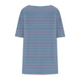thumbnail image 4 of cocolona Womens Plus Size Summer Tops Crew Neck Short Sleeve Front Pleated T-shirts Casual Loose Stripe Print Tees Blouse, 4 of 6