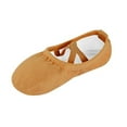 thumbnail image 2 of Missfiona Girls Ballet Shoes Canvas No-Tie Ballet Slippers Dance Shoes for Toddler/Little Kid/Big Kid/Boy(10M,Tan), 2 of 5