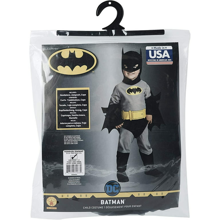 Rubies Toddler Boys DC Comics Batman Jumpsuit & Cape Halloween Costume 2T-4T