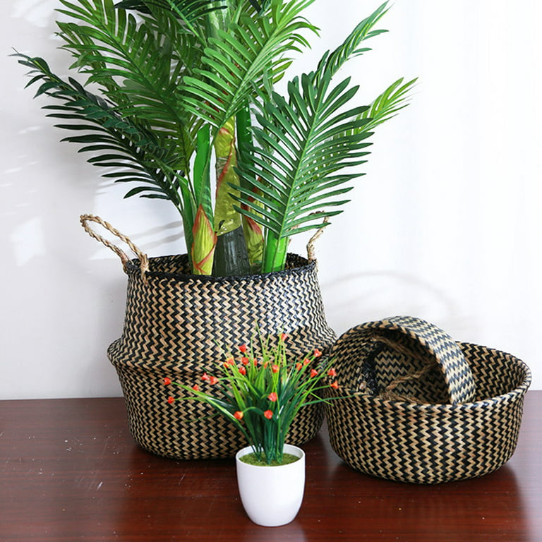 Cheer.US Straw Plant Basket - Hand Woven Belly Basket with Handles, Extra  Large Storage Laundry, Picnic, Plant Pot Cover, Home Decor and Woven Straw  Beach Bag-8.66''/10.6''/12.6''/14.9'' 