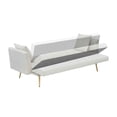 thumbnail image 6 of FFH 71" Velvet Futon, Convertible Sleeper Sofa Bed with 3-Position Adjustable Backrest, Twin-Size Sleeper Sofa with Throw Pillows, Beige, 6 of 6