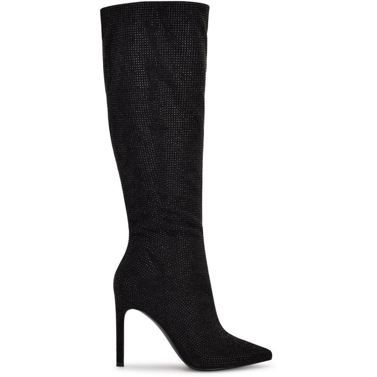 Nine West Womens Tysh Embellished Pointed Toe Knee High Boots