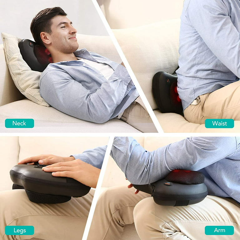 Naipo Neck & Back Massage Pillow with Heat Shiatsu Deep Kneading Massa –  MAXKARE