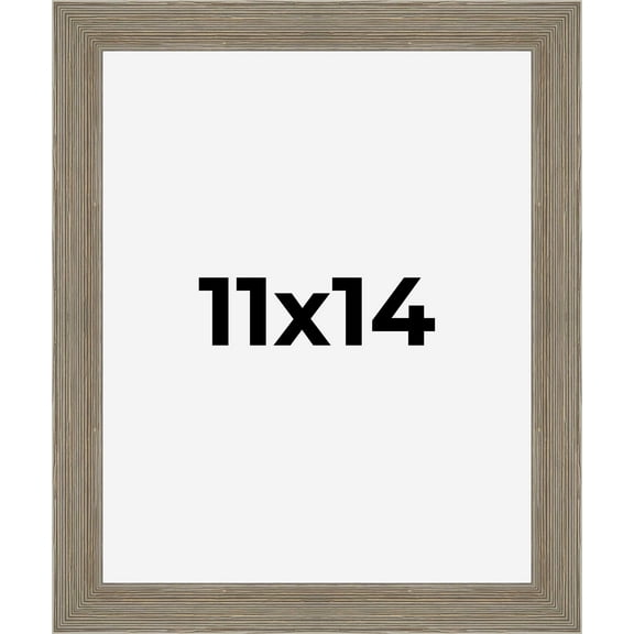 11x14 Frame Gray Barnwood Rustic Solid Wood Picture Frame | 1.5 Inch Moulding Width | Includes UV