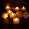 thumbnail image 2 of Velas de té, paquete de 12 velas LED sin llama, realistas, parpadeantes, a pilas, velas eléctricas, 2 of 5
