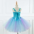 thumbnail image 5 of Little Girls Dresses Sequin With Headpiece Kids Birthday Dress for Girls Size 6-7T,Blue, 5 of 9