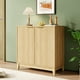 thumbnail image 1 of VERDALAY Aparador Buffet Armario de madera maciza con patas elevadas Armario para cubiertos Armario organizador de doble puerta Armario para cafetera para cocina y dormitorio, 1 of 13