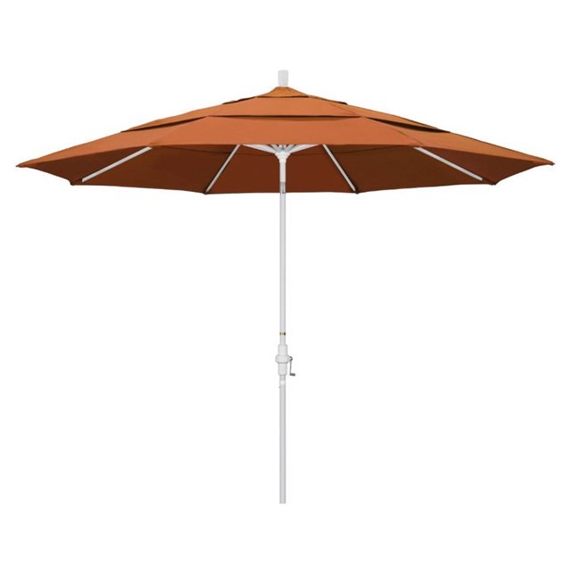Parasol de Marché en Aluminium 11 Pieds Inclinaison Col Blanc Mat/sunbrella/tuscan