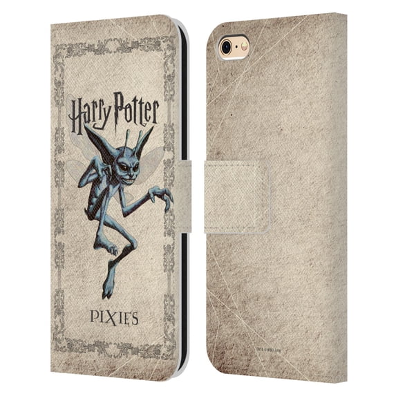 Head Case Designs Officially Licensed Harry Potter Chamber Of Secrets II Cornish Pixies Creature Leather Book Wallet Case Compatible with Apple iPhone 6 / iPhone 6s