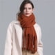 thumbnail image 5 of Bufanda larga de otoño e invierno para mujer, bufanda gruesa y cálida con borlas sólidas, chal de imitación de cachemira para hombre, pañuelo tipo fular, 5 of 5