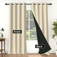 thumbnail image 2 of Lfeey Beige Blackout Curtains, Thermal Insulated for Bedroom/Living Room, 52x84 Inch Solid Grommet Drapes, 2 Panels, 2 of 6