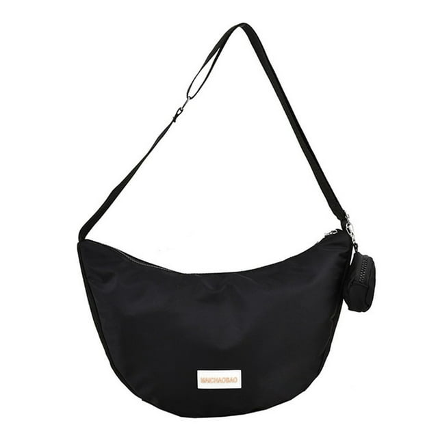 Sac Croissant pour Femmes en Forme de Demi-Lune pour École Voyage (Bleu)