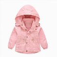 thumbnail image 2 of zuwimk Girls Windbreaker Jacket - Lightweight Wind and Water Resistant Insulated Girls Jacket with Storm Cuff Sleeves & Hood(4-5Years,Light Pink), 2 of 4