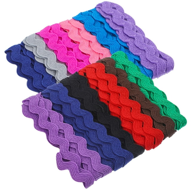 Minkissy 2 Roll Clothing Ornament Assorted Color Polyester Skirt Edging for Bags Clothing Accessories