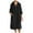 #230-Black, variant on AUNVITO Women's Casual Cotton-Linen Dress Long Sleeve Lapel Collar Button Front Solid Color Relaxed Fit