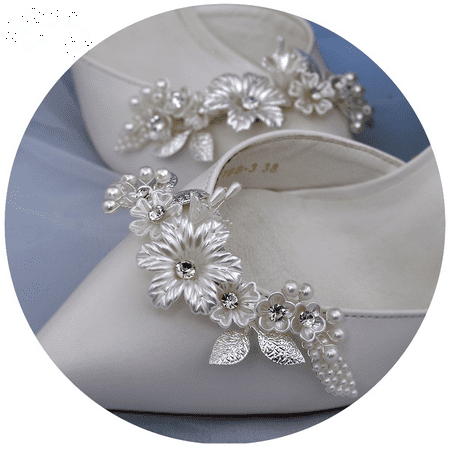 

Wish 1 Pair of Detachable Buckle High Heels Rhinestone Shoe Clip DIY Floral Shoe Decoration Wedding Party Shoe Accessories S2511