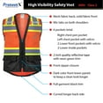 thumbnail image 5 of ProtectX 6 Pockets High Visibility Zipper Front Safety Vest with Reflective Tape Strips, Lightweight & Solid Front Mesh Back, ANSI/ISEA Certified Class 2, Lime Orange-Black - 3X Large, 5 of 7
