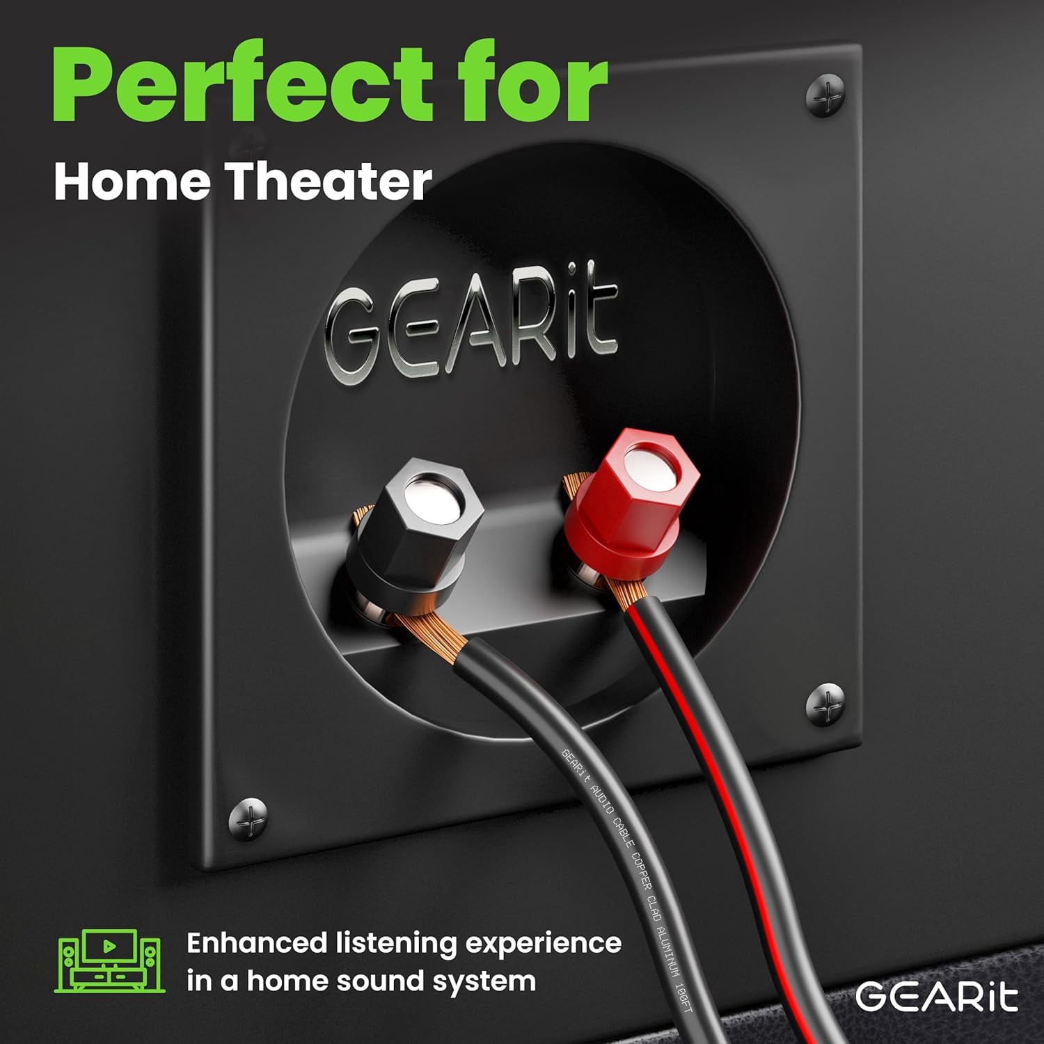 14AWG Speaker Wire, GearIT Pro Series 14 AWG Gauge Speaker Wire Cable (500 Feet / 152.4 Meters) Great Use for Home Theater Speakers and Car Speakers Black