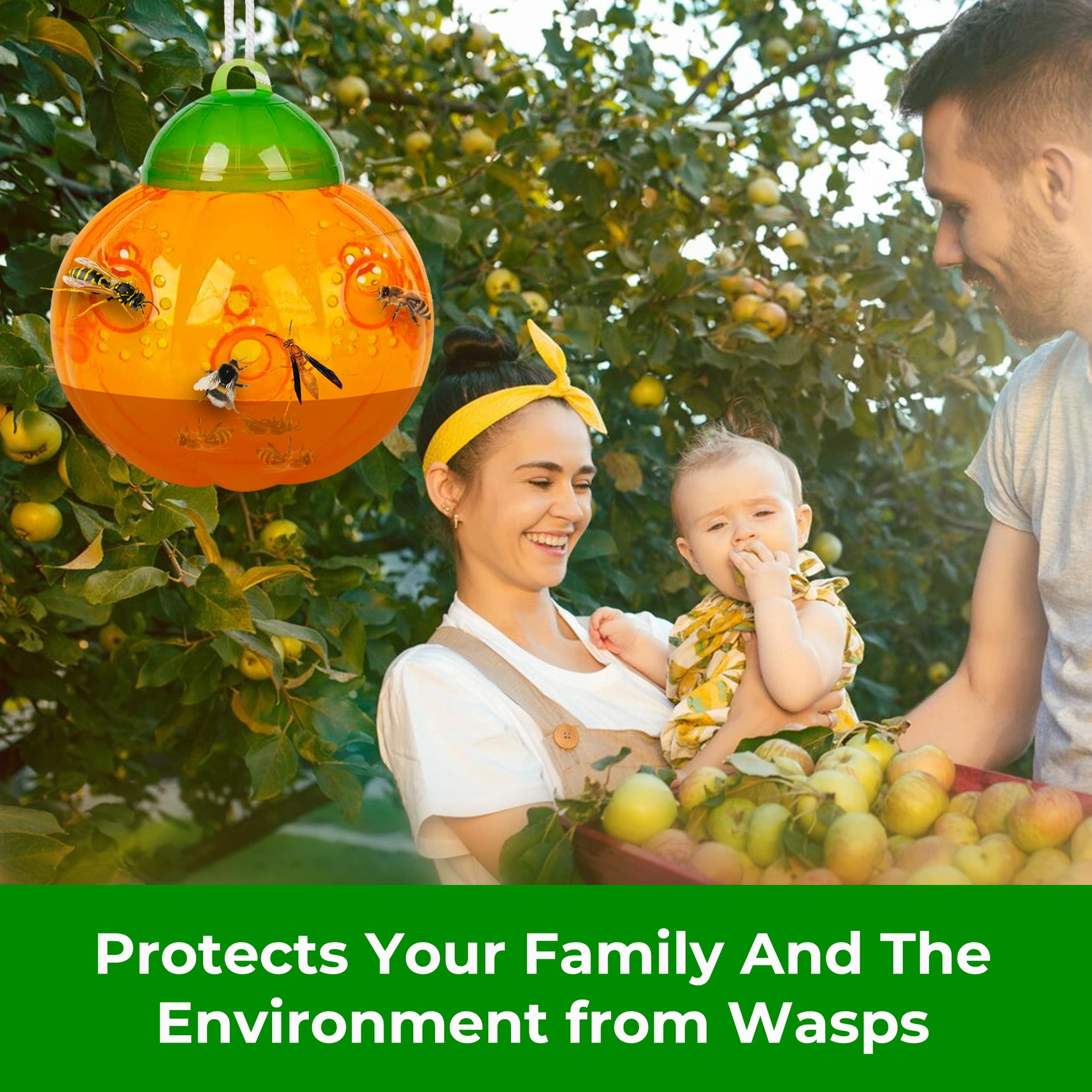 Aspectek Wasp Trap - Wasp Trap Catcher, Bee Trap, Outdoor Wasp Deterrent Killer Insect Catcher Honeybee Trap