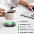thumbnail image 3 of Green Forest Coasters Set of 2, Absorbent Coasters for Drinks, Vintage Foggy Woods Tree Coaster for Desk Coffee Table Protection, Home Decor House Warming Gifts 4", 3 of 8