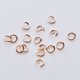 thumbnail image 3 of 100 Uds. Anillo de salto abierto de acero inoxidable, oro, rosa, acero, Color dorado, 0,8mm de espesor, 4-10mm, conector de anillo dividido, joyería artesanal DIY, 3 of 5
