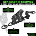 thumbnail image 5 of MATSKY 1"x10' Retractable Ratchet Straps Heavy Duty Tie Downs with Safety S-Hooks & Soft Loops, 1800lbs, for Truck, Trailer, ATV, 2-Pack, 5 of 7