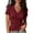 32# Wine, variant on Wrap Tops for Women Summer Fall V Neck Short Sleeve Ruched Tops | Wrap Tops for Women Short Sleeve Deep V-Neck Crossover Shirts Solid Going Out Casual Top Black S