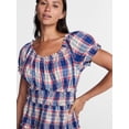 thumbnail image 4 of Time and Tru Women's Smocked Cotton Peasant Midi Dress, Sizes XS-XXXL, 4 of 5