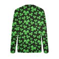 thumbnail image 4 of Patlollav Women Long Sleeve T-Shirts Casual St. Patrick Print Crewneck Pullover Tops, 4 of 6