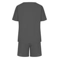 thumbnail image 6 of JINMGG Two Piece Outfits Women, 2026 Fashion Fall Women Casual Summer Round Neck Short Sleeve Tops and Shorts Two Pieces Set Suit Dark Gray XXL, 6 of 7