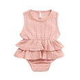 thumbnail image 1 of Diconna Barboteuse Sans Manches pour Bébé Fille Robe Tutu à Volants Combinaison Tenue, 1 of 6