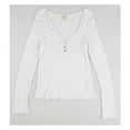 thumbnail image 1 of Project Social T Womens Ribbed V-Neck Basic T-Shirt, White, Large, 1 of 2