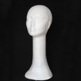 thumbnail image 4 of D-GROEE 2Pack Foam Female Human Head Long Neck Mannequin Manikin Display Head Wig Hat Stand White Foams Stand Model, 4 of 6