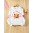 thumbnail image 2 of 14Y Big Girls Clothes 14Y Girls T-shirts Round Neck Bear Print Big Girls Long Sleeve T-shirt Tops White, 2 of 7