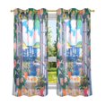 thumbnail image 6 of Yayeee Window Curtains Light Filtering 63"x52" Grommet Panel Pair Home Living Room Decor, Floral Window, 6 of 7