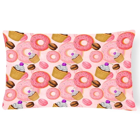 Watercolor Sweet Pastries Canvas Fabric Decorative Pillow