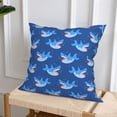 thumbnail image 6 of Throw Pillow Covers, Funny Cartoon Cute Shark Blue_A Soft Square Pillow Cases with Invisible Zipper for Couch Bed Sofa, Farmhouse Fall Home Decor 20"x20", 6 of 7