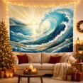 thumbnail image 3 of Cresting Ocean Wave at Golden Sunrise, Dramatic Coastal Style for Ocean Lovers, Seascape Wall Art, Housewarming Gift, Tapestry Wall Hanging for Bedroom and Living Room, 3 of 7