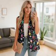 thumbnail image 4 of Uorisanigo Christmas Light Snowflake Vests for Women Open Front Women's Suit Vest with Pockets V Neck Vest Top Elegant Outerwear Size 3XL, 4 of 7