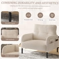 thumbnail image 4 of JERFIT Corduroy Accent Chair with Pockets, Beige Upholstered Single Seater for Living Room, Bedroom, Ergonomic Comfort, Modern Design, 4 of 10